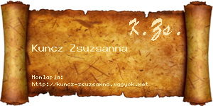 Kuncz Zsuzsanna névjegykártya