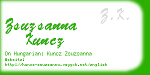 zsuzsanna kuncz business card